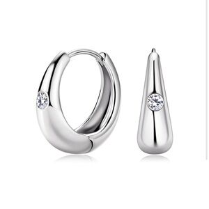 14k Diamond Chunky Gold Hoop Earrings